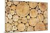 Stacked Logs Background-wasja-Mounted Photographic Print