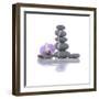 Stacked of Striped Stones and Orchid-Apollofoto-Framed Photographic Print