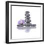 Stacked of Striped Stones and Orchid-Apollofoto-Framed Photographic Print