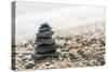 Stacked Sea Stones. Sea on the. Contra Light-Deyan Georgiev-Stretched Canvas