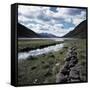 Stacked Stone Wall near Loch Etive-null-Framed Stretched Canvas