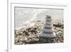 Stacked White Sea Stones-Deyan Georgiev-Framed Photographic Print