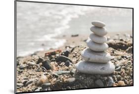 Stacked White Sea Stones-Deyan Georgiev-Mounted Photographic Print