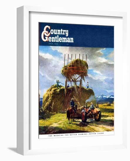 "Stacking Hay," Country Gentleman Cover, July 1, 1950-Pleisner-Framed Giclee Print