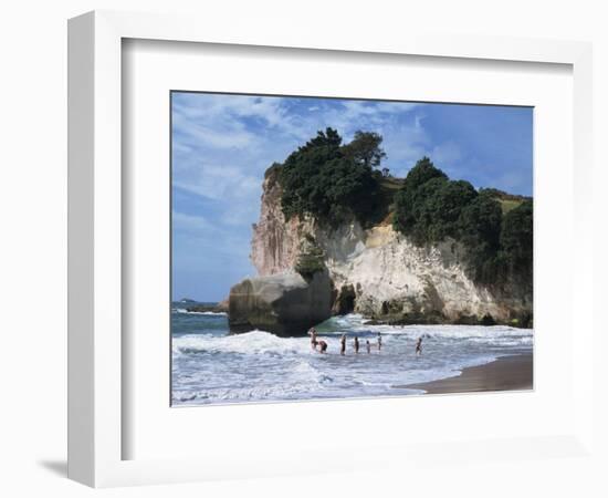 Stacks and Arches, Whitianga White Chalk Cliffs, Coromandel, North Island, New Zealand-Dominic Harcourt-webster-Framed Photographic Print