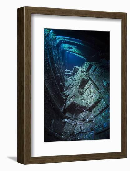 Stacks of Italian Tiles in the Chrisoula K Wreckage. Abu Nuhas, Egypt. Gulf of Suez, Red Sea-Alex Mustard-Framed Photographic Print