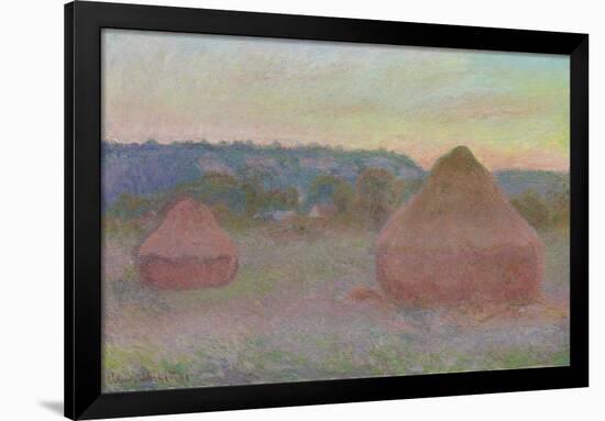 Stacks of Wheat (End of Day, Autumn), 1890-91-Claude Monet-Framed Giclee Print