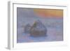 Stacks of Wheat (Sunset, Snow Effect), 1890-91-Claude Monet-Framed Giclee Print