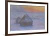 Stacks of Wheat (Sunset, Snow Effect), 1890-91-Claude Monet-Framed Giclee Print