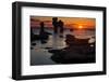 Stacks on the Island Farš Close Gotland, Sweden, Silhouette, Sundown-Thomas Ebelt-Framed Photographic Print