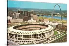 Stadium and Arch in St. Louis, Missouri-null-Stretched Canvas