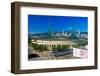 Stadium in skyline of Portland, OR-null-Framed Photographic Print