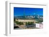 Stadium in skyline of Portland, OR-null-Framed Photographic Print