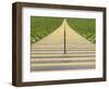 Stadium stairway between rows of green seats-Michael Kai-Framed Photographic Print