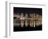 Stadium with Buildings Lit Up at Night, BC Place, False Creek, Vancouver, British Columbia, Canada-null-Framed Photographic Print