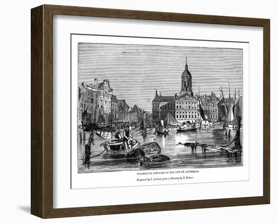Stadthouse and Part of the City of Amsterdam, 1843-J Jackson-Framed Giclee Print
