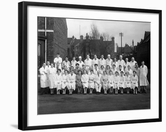 Staff from Schonhuts Butchery Factory, Rawmarsh, South Yorkshire, 1955-Michael Walters-Framed Photographic Print