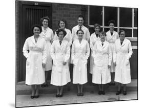 Staff from Schonhuts Butchery Factory, Rawmarsh, South Yorkshire, 1955-Michael Walters-Mounted Photographic Print