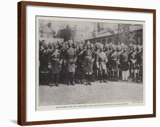 Staff Officers of the Indian Army, Forming Part of the Indian Contingent for the Jubilee Procession-null-Framed Giclee Print