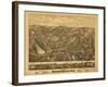 Stafford Springs, Connecticut - Panoramic Map-Lantern Press-Framed Art Print