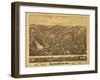 Stafford Springs, Connecticut - Panoramic Map-Lantern Press-Framed Art Print