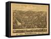 Stafford Springs, Connecticut - Panoramic Map-Lantern Press-Framed Stretched Canvas