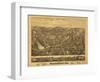 Stafford Springs, Connecticut - Panoramic Map-Lantern Press-Framed Art Print