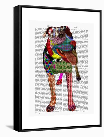Staffordshire Bull Terrier - Patchwork-Fab Funky-Framed Stretched Canvas