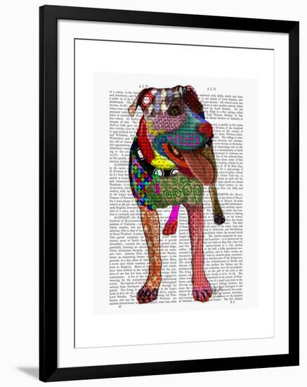 Staffordshire Bull Terrier - Patchwork-Fab Funky-Framed Art Print