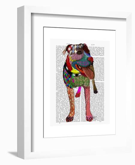 Staffordshire Bull Terrier - Patchwork-Fab Funky-Framed Art Print