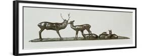 Stag and Deer with Fawns-Rembrandt Bugatti-Framed Giclee Print