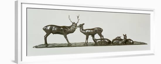 Stag and Deer with Fawns-Rembrandt Bugatti-Framed Giclee Print