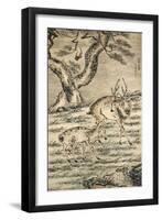 Stag and Doe-Gao Qipei-Framed Giclee Print