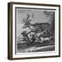 Stag and Hounds-null-Framed Art Print