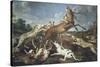 Stag Attacked by Pack of Hounds-Paul De Vos-Stretched Canvas