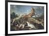 Stag Attacked by Pack of Hounds-Paul De Vos-Framed Giclee Print