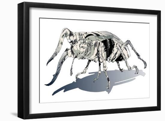 Stag Beetle-HR-FM-Framed Art Print
