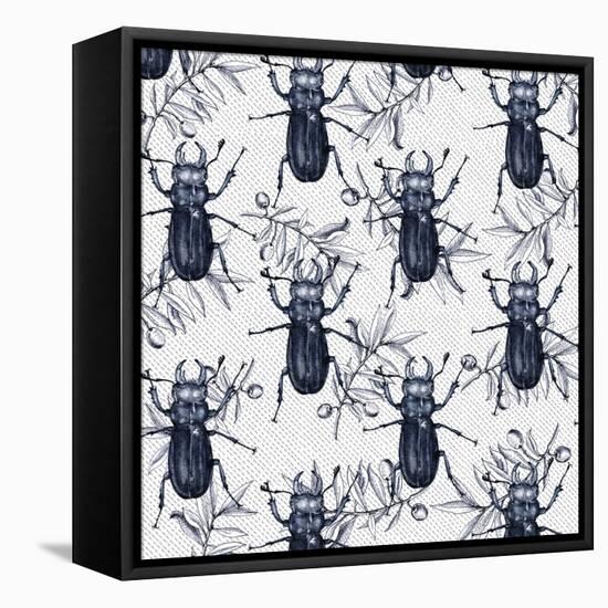 Stag Beetles, 2017-Andrew Watson-Framed Stretched Canvas