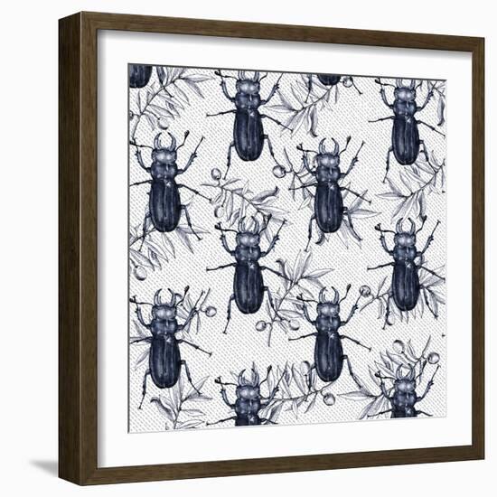 Stag Beetles, 2017-Andrew Watson-Framed Giclee Print