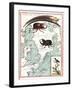 Stag Beetles Crawling Over Map, 18th Century-Science Source-Framed Giclee Print