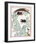 Stag Beetles Crawling Over Map, 18th Century-Science Source-Framed Giclee Print