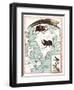 Stag Beetles Crawling Over Map, 18th Century-Science Source-Framed Giclee Print