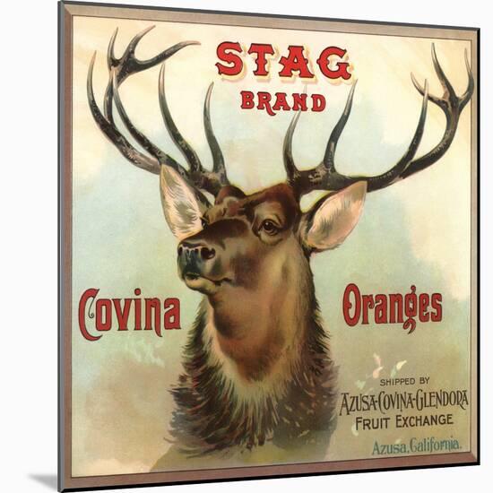 Stag Brand - Azusa, California - Citrus Crate Label-Lantern Press-Mounted Art Print