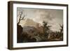 Stag Hunt in a River, c.1650-1655-Philips Wouwermans Or Wouwerman-Framed Giclee Print