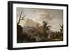 Stag Hunt in a River, c.1650-1655-Philips Wouwermans Or Wouwerman-Framed Giclee Print