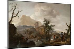 Stag Hunt in a River, c.1650-1655-Philips Wouwermans Or Wouwerman-Mounted Giclee Print