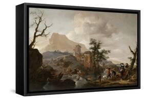 Stag Hunt in a River, c.1650-1655-Philips Wouwermans Or Wouwerman-Framed Stretched Canvas