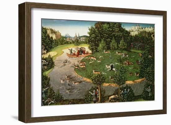 Stag Hunt of Elector Friedrich Iii the "Wise", 1529-Lucas Cranach the Elder-Framed Giclee Print