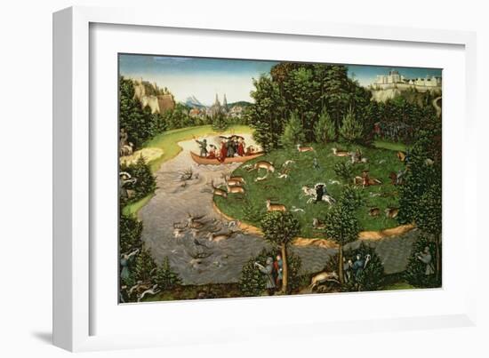 Stag Hunt of Elector Friedrich Iii the "Wise", 1529-Lucas Cranach the Elder-Framed Giclee Print