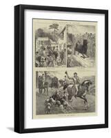 Stag Hunting in Surrey-Basil Bradley-Framed Giclee Print